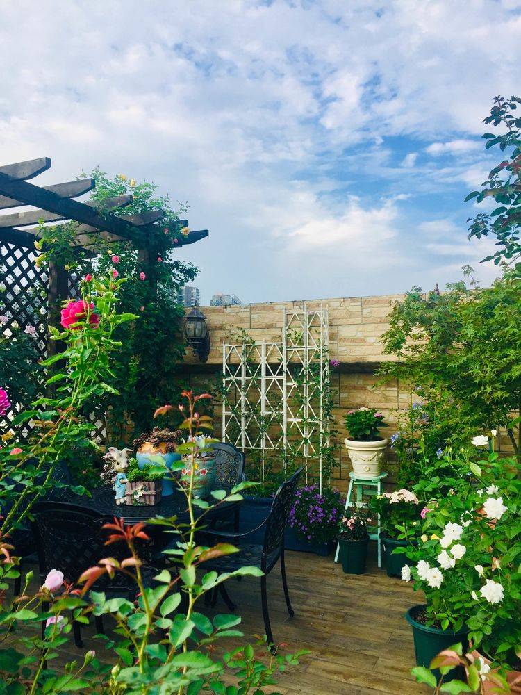 45平方樓頂花園實景圖-青望私家花園設計-1