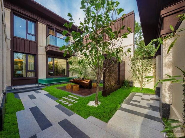 35平米的花園裝修設計效果圖實景圖-成都青望園林景觀設計公司-1
