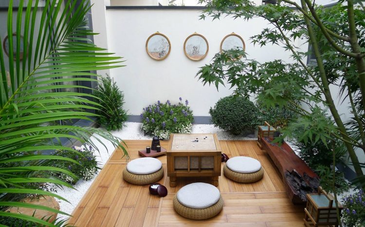 35平米的花園裝修設計效果圖實景圖-成都青望園林景觀設計公司-1